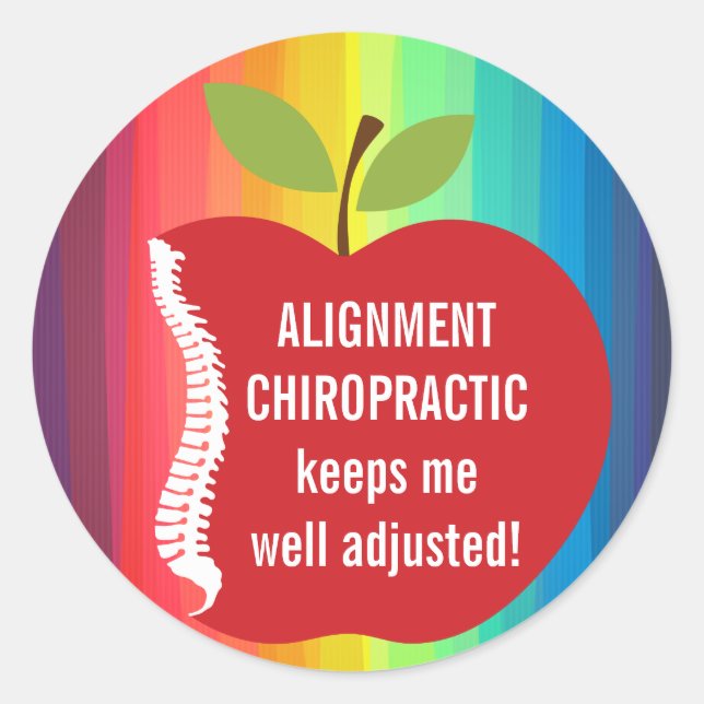 Custom Text (Apple) Chiropractic Stickers (Front)