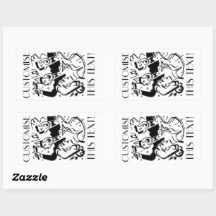 Custom Text Art Deco Cocktail Party Rectangular Sticker