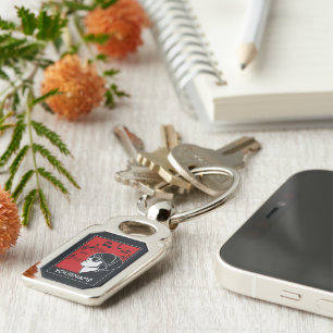 Custom Text Art Deco Music key chain