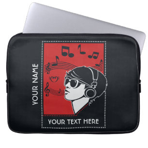 Custom Text Art Deco Music laptop sleeves