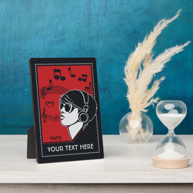 Custom Text Art Deco Music plaque (Side)