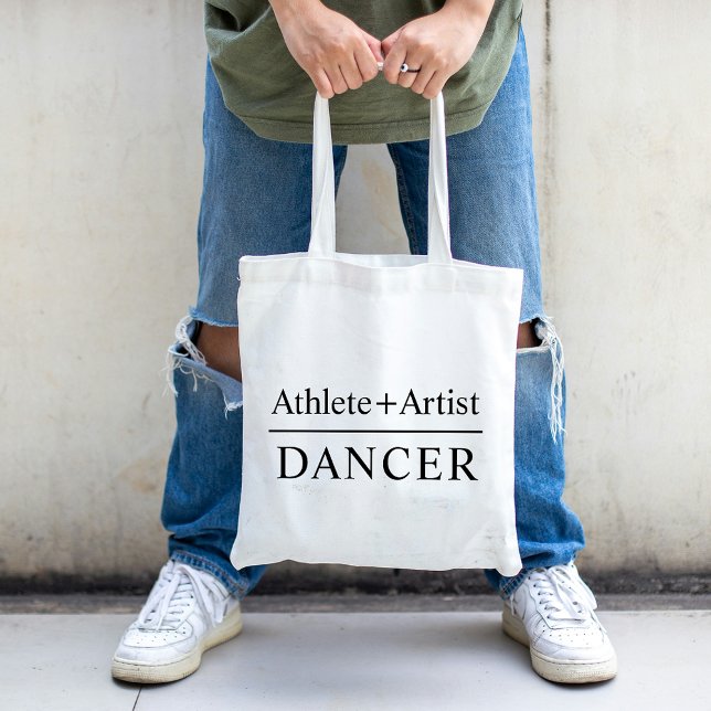 Custom Text Athlete & Artist Dancer Simple Black Tote Bag (Custom Text Athlete & Artist Dancer Simple Black Tote Bag)