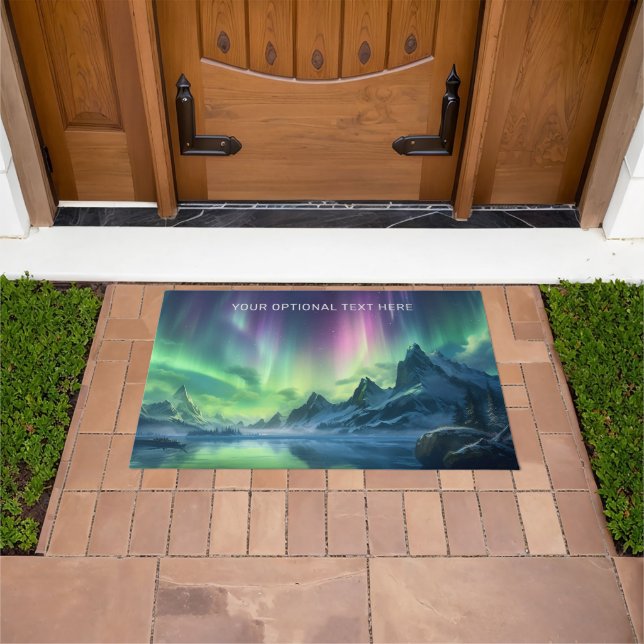Custom Text Aurora Borealis Doormat (Outdoor)