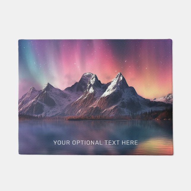 Custom Text Aurora Borealis Doormat (Front)