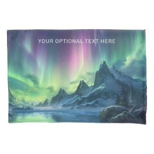 Custom Text Aurora Borealis Pillowcase