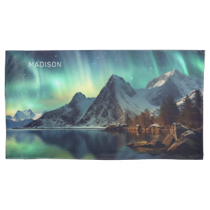 Custom Text Aurora Borealis Pillowcase