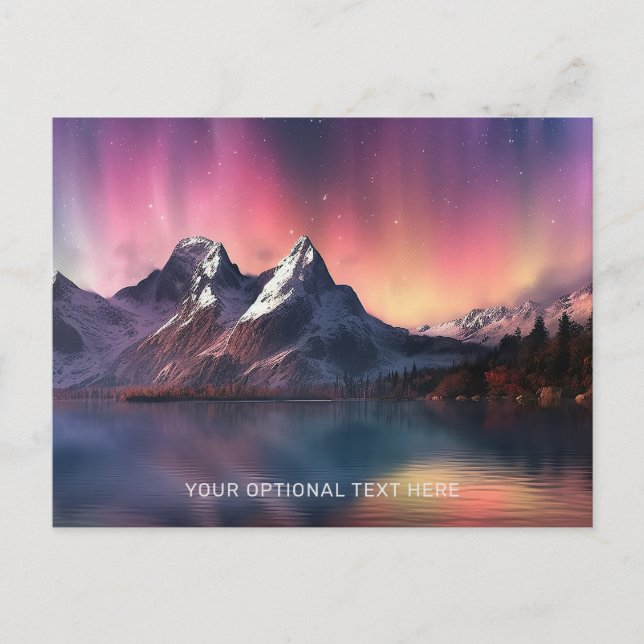 Custom Text Aurora Borealis Postcard (Front)