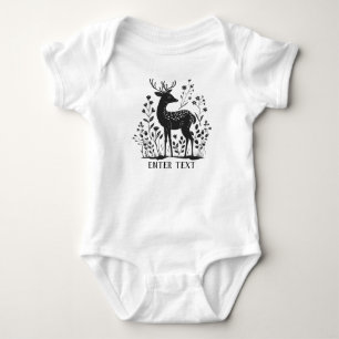Custom Text Baby Girl Cute Deer Bodysuit