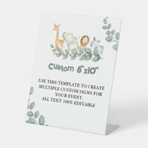 Custom Text Baby Shower Wild One Pedestal  Pedestal Sign