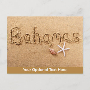 Custom Text Bahamas Beach Postcard