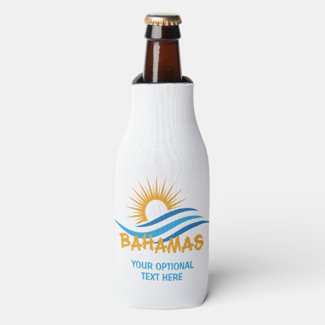 Custom Text Bahamas Bottle Cooler (Bottle Front)