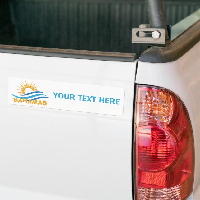 Custom Text Bahamas Bumper Sticker (On Truck)