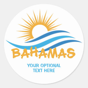 Custom Text Bahamas Classic Round Sticker
