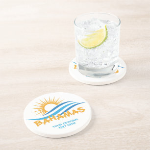 Custom Text Bahamas Coaster