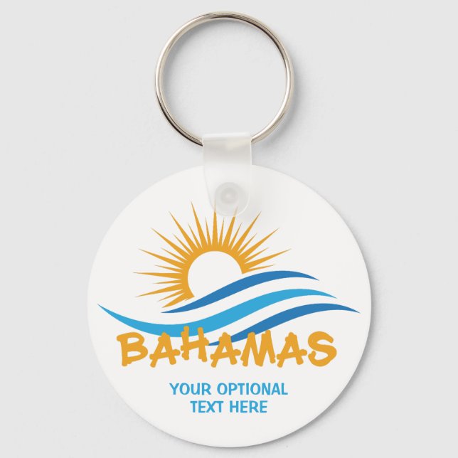 Custom Text Bahamas Key Ring (Front)