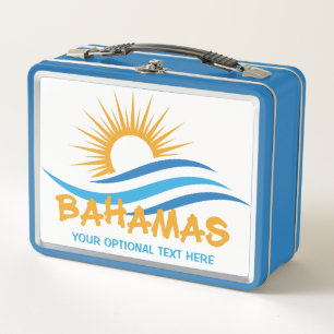 Custom Text Bahamas Metal Lunch Box