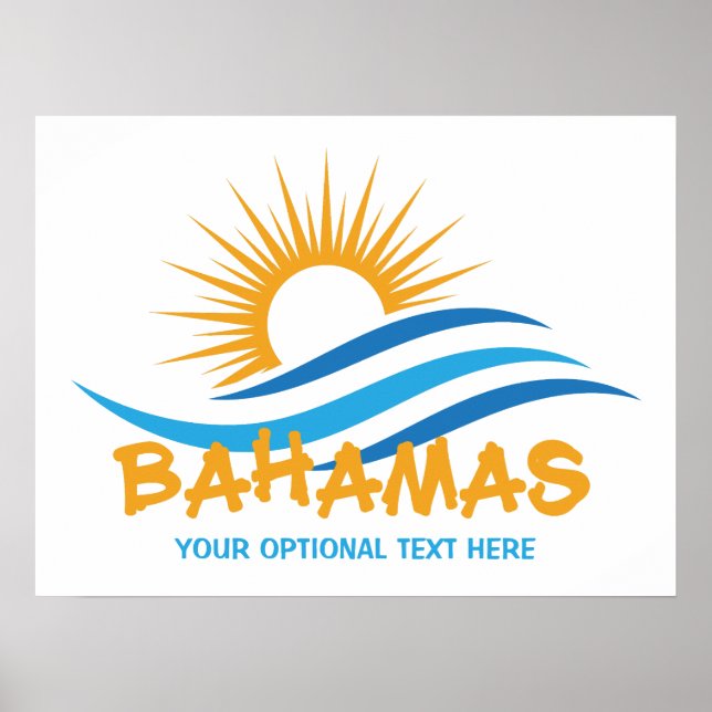 Custom Text Bahamas Poster (Front)