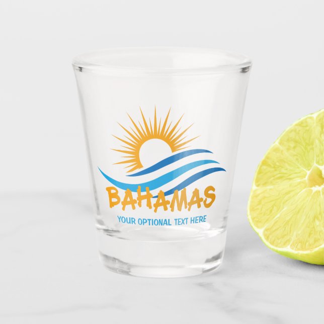 Custom Text Bahamas Shot Glass (Front)