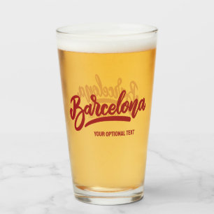 Custom Text Barcelona Glass