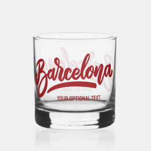 Custom Text Barcelona Whiskey Glass