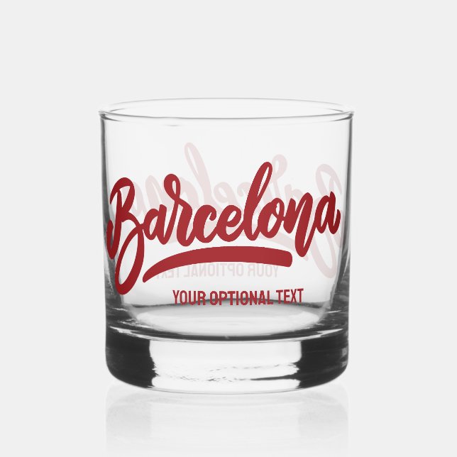 Custom Text Barcelona Whiskey Glass (Front)