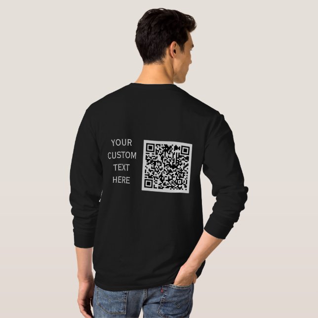 Custom Text Barcode Business T-Shirt (Back Full)