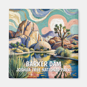 Custom Text Barker Dam Joshua Tree Van Gogh Desert Magnet