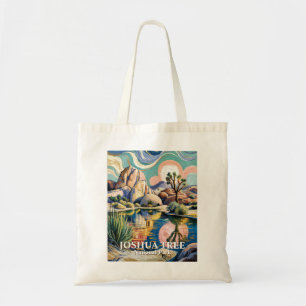 Custom Text Barker Dam Joshua Tree Van Gogh Desert Tote Bag