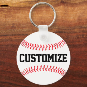 Custom Text Baseball Keychain