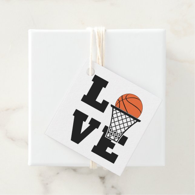 Custom Text Basketball Love Favour Tags (In Situ)