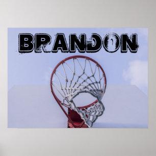 Custom Text Basketball Player Sports Poster