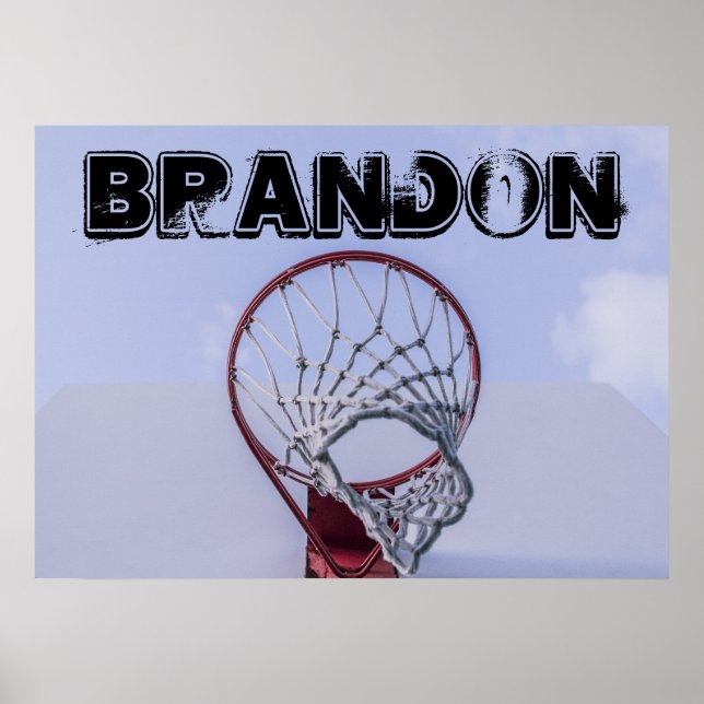 Custom Text Basketball Player Sports Poster (Front)