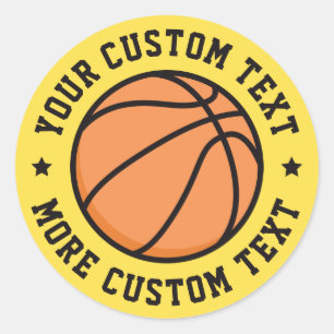 Custom text basketball stickers