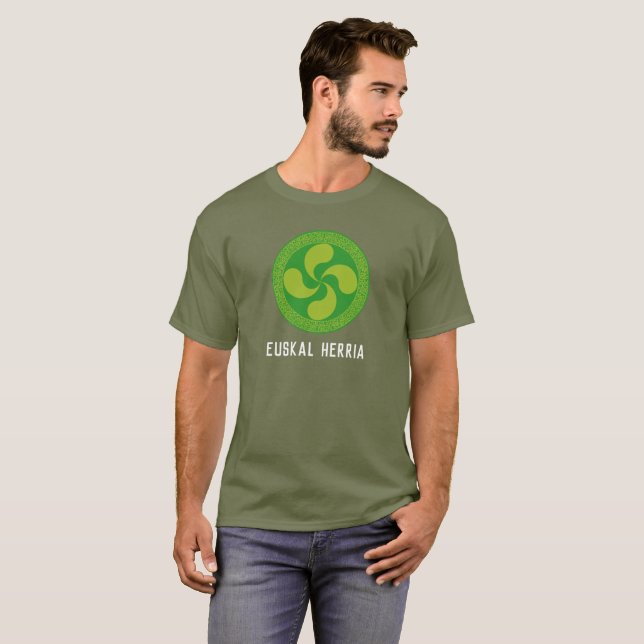 Custom text, Basque Country symbol: Lauburu, T-Shirt (Front Full)