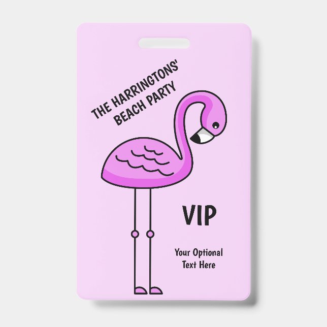 Custom text Beach Party badges ID Badge (Front)