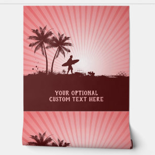 Custom Text Beach Surfer Wallpaper