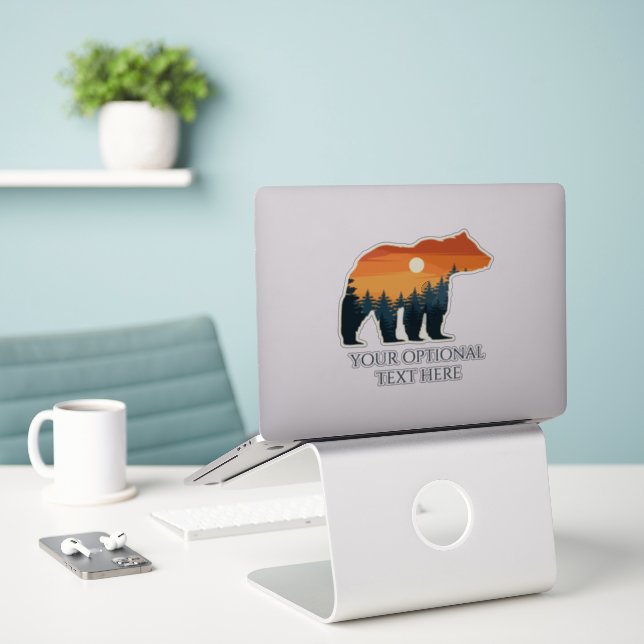Custom text Bear Forest (Laptop On Desk)