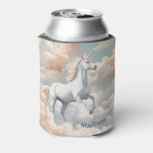 Custom Text Beautiful Unicorn Can Cooler