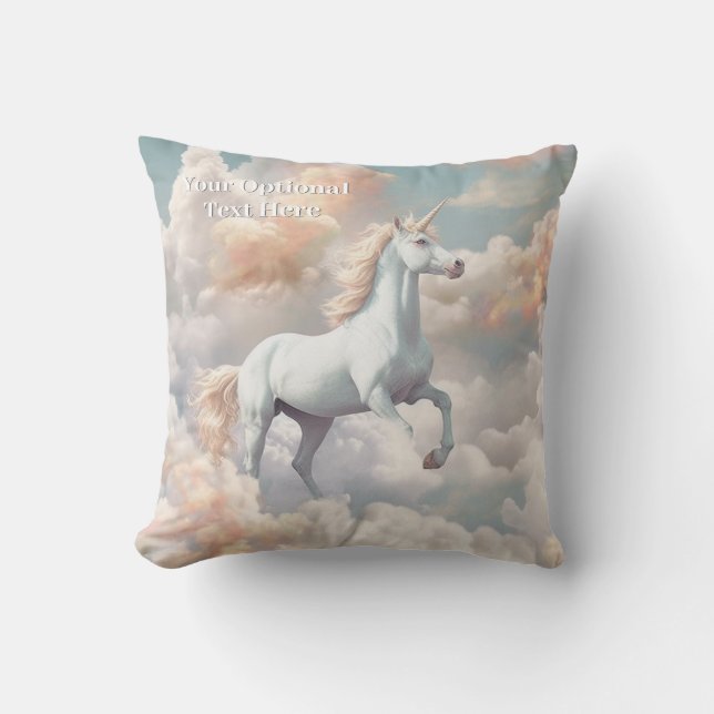 Custom Text Beautiful Unicorn Cushion (Front)