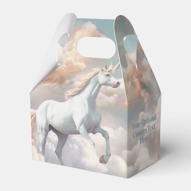 Custom Text Beautiful Unicorn Favour Box (Front Side)