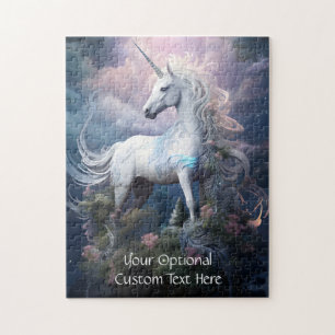 Custom Text Beautiful Unicorn Jigsaw Puzzle