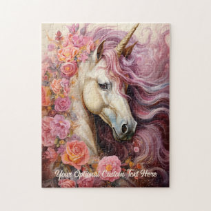 Custom Text Beautiful Unicorn Jigsaw Puzzle