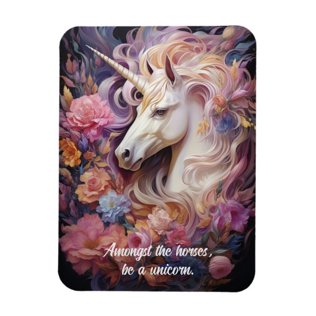 Custom Text Beautiful Unicorn Magnet (Vertical)