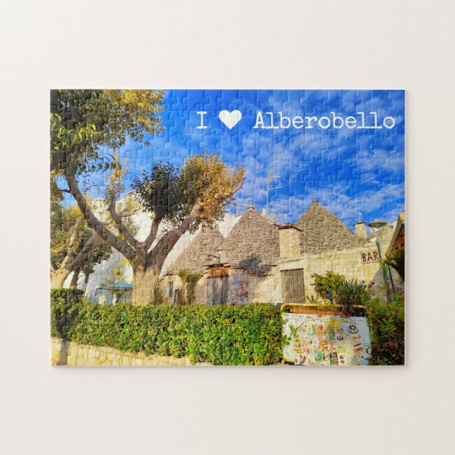 Custom text, beautiful view of Alberobello, Apulia Jigsaw Puzzle (Horizontal)