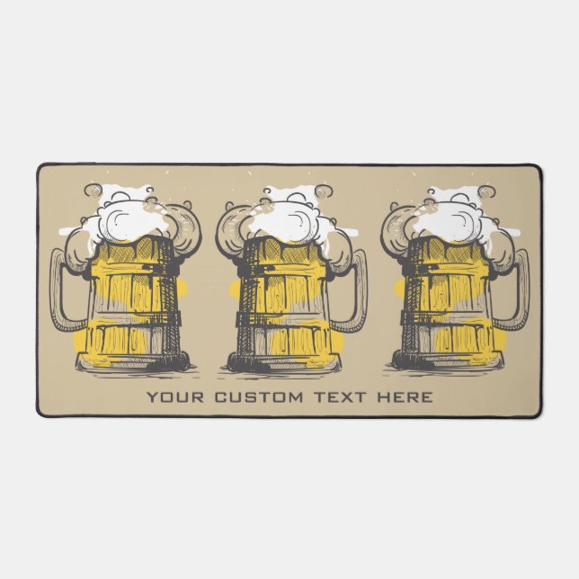 Custom Text Beer Desk Mat (Front)