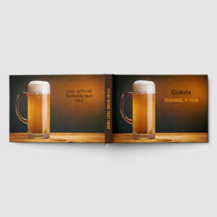 Custom Text Beer Glass / Pub Guest Book