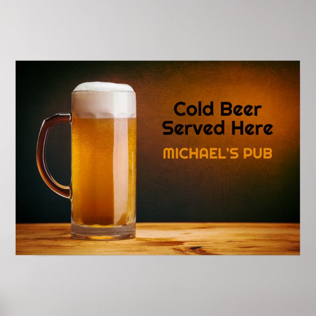 Custom Text Beer Glass / Pub Poster (Front)