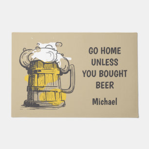 Custom text Beer Ilustration Doormat