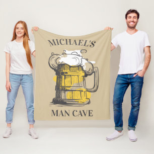 Custom text Beer Ilustration Fleece Blanket