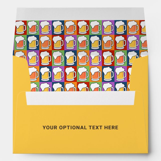 Custom Text BEER Pop-Art Envelope (Back (Bottom))